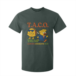 Funny TACO Cool Taco vs Trump Chicken T Shirt For Kid Trump Always Chickens Out TS02 Dark Forest Green Print Your Wear