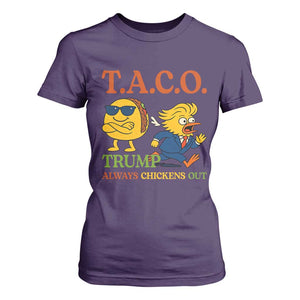 Funny TACO Cool Taco vs Trump Chicken T Shirt For Women Trump Always Chickens Out TS02 Purple Print Your Wear