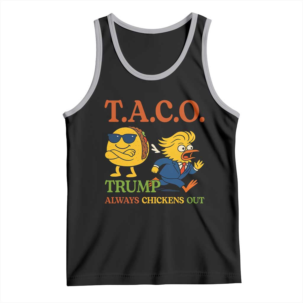 Funny TACO Cool Taco vs Trump Chicken Tank Top Trump Always Chickens Out TS02 Black Athletic Heather Print Your Wear