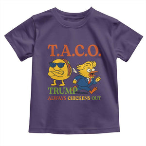 Funny TACO Cool Taco vs Trump Chicken Toddler T Shirt Trump Always Chickens Out TS02 Purple Print Your Wear
