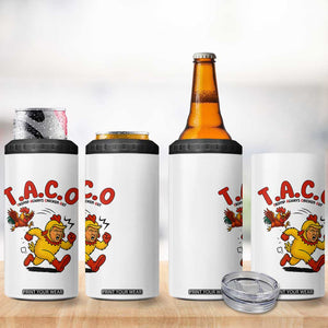 Funny TACO Running Chicken 4 in 1 Can Cooler Tumbler Trump Always Chickens Out Hilarious Political TS02 Print Your Wear