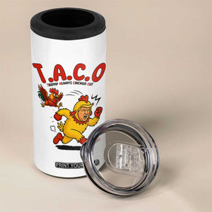 Funny TACO Running Chicken 4 in 1 Can Cooler Tumbler Trump Always Chickens Out Hilarious Political TS02 Print Your Wear
