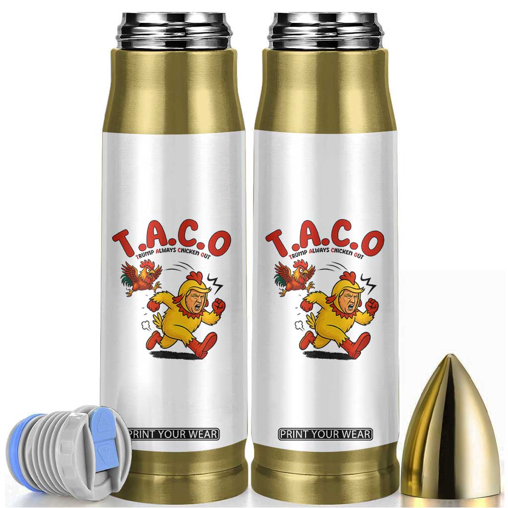 Funny TACO Running Chicken Bullet Tumbler Trump Always Chickens Out Hilarious Political TS02 White Print Your Wear