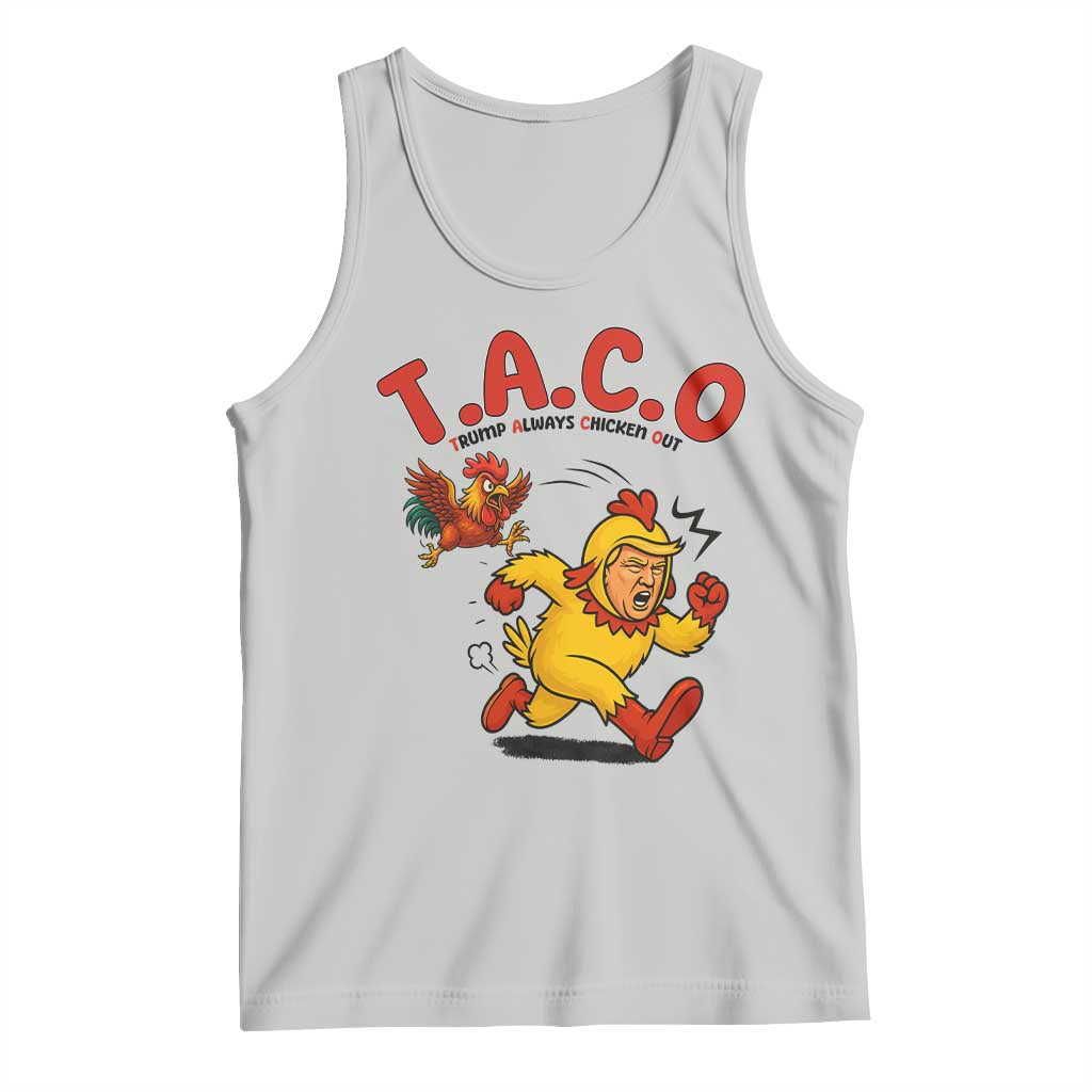 Funny TACO Running Chicken Tank Top Trump Always Chickens Out Hilarious Political TS02 Ash Print Your Wear
