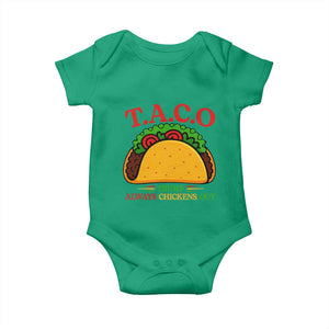 Funny TACO Trump Always Chickens Out Baby Onesie Funny Political Satire Tacos Lover TS02 Irish Green Print Your Wear