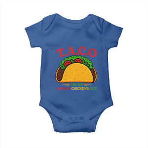 Funny TACO Trump Always Chickens Out Baby Onesie Funny Political Satire Tacos Lover TS02 Royal Blue Print Your Wear