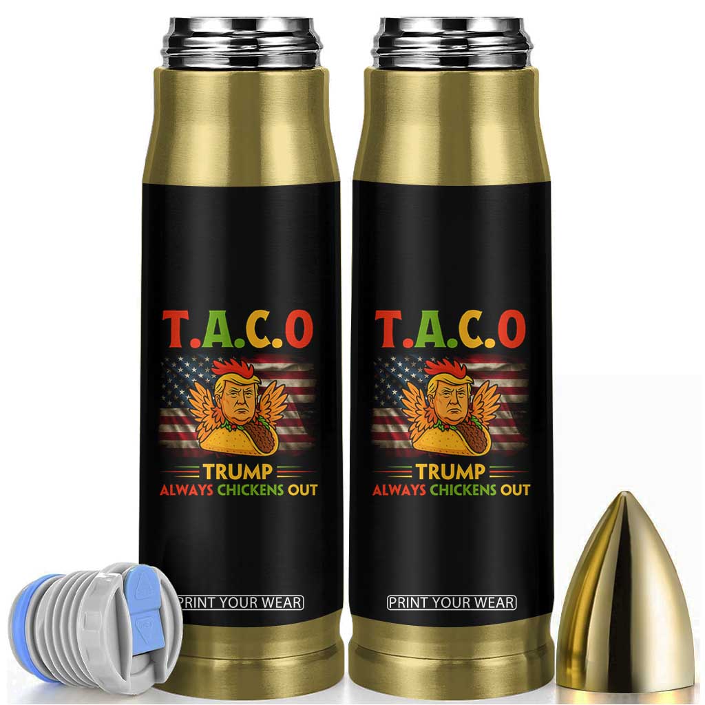 Funny TACO Trump Always Chickens Out Bullet Tumbler American Flag Political Parody TS02 Black Print Your Wear