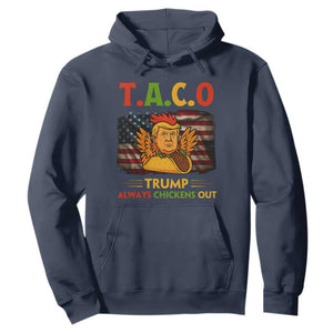 Funny TACO Trump Always Chickens Out Hoodie American Flag Political Parody TS02 Navy Print Your Wear