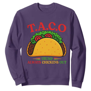 Funny TACO Trump Always Chickens Out Sweatshirt Funny Political Satire Tacos Lover TS02 Purple Print Your Wear
