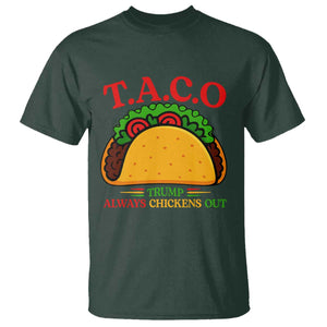 Funny TACO Trump Always Chickens Out T Shirt Funny Political Satire Tacos Lover TS02 Dark Forest Green Print Your Wear