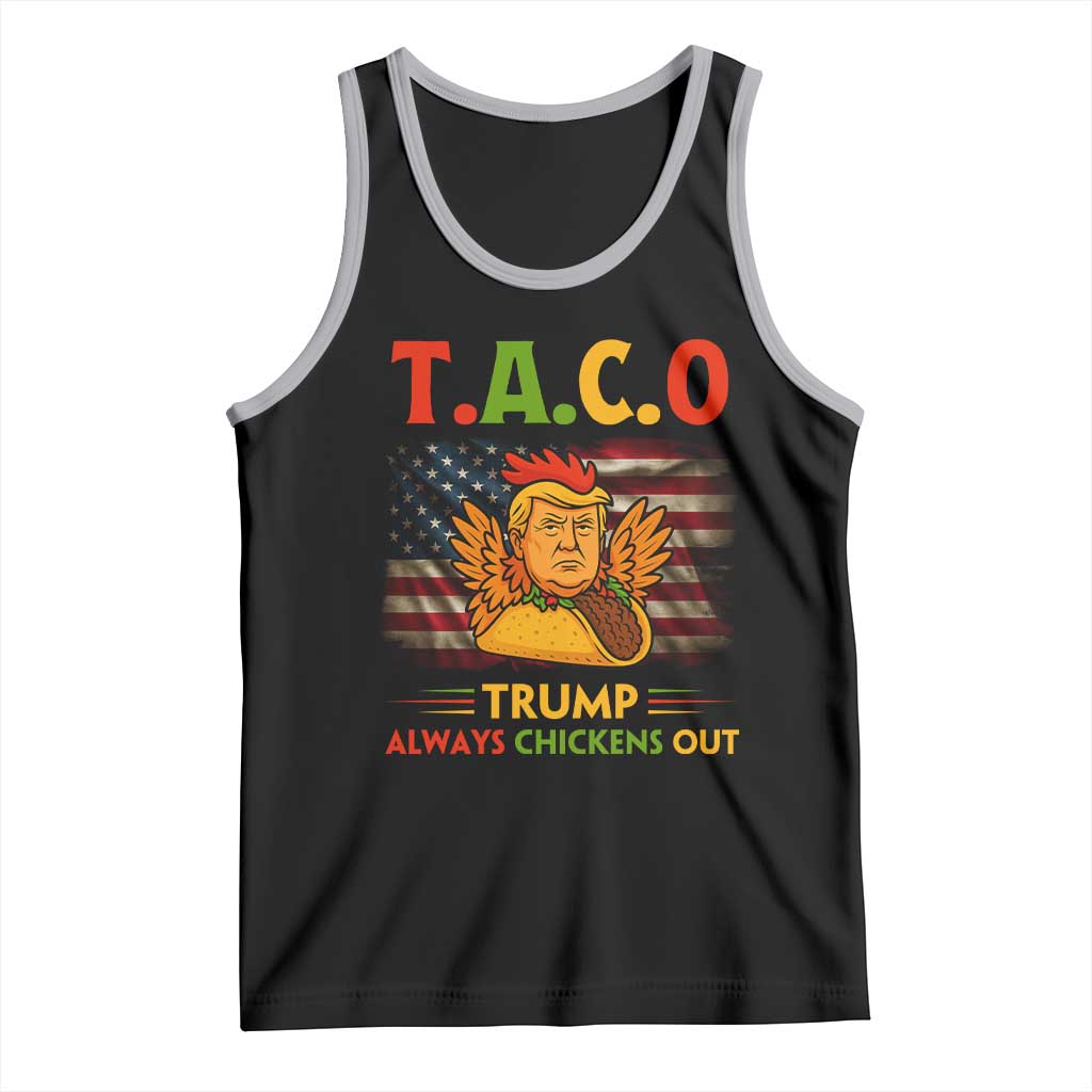 Funny TACO Trump Always Chickens Out Tank Top American Flag Political Parody TS02 Black Athletic Heather Print Your Wear
