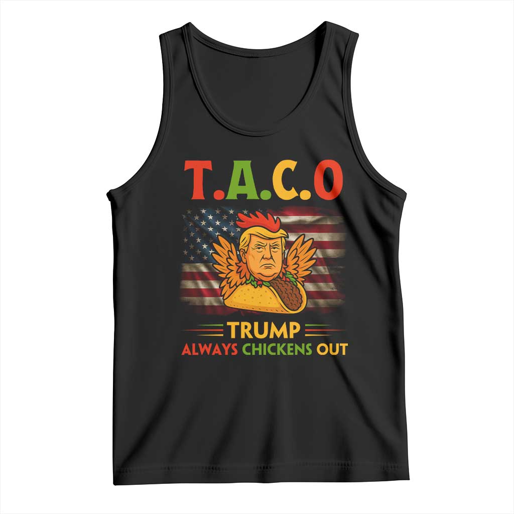 Funny TACO Trump Always Chickens Out Tank Top American Flag Political Parody TS02 Black Print Your Wear