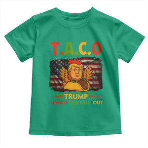 Funny TACO Trump Always Chickens Out Toddler T Shirt American Flag Political Parody TS02 Irish Green Print Your Wear