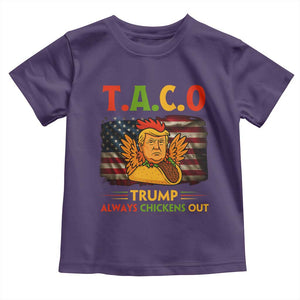 Funny TACO Trump Always Chickens Out Toddler T Shirt American Flag Political Parody TS02 Purple Print Your Wear
