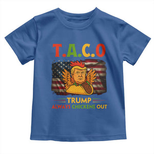 Funny TACO Trump Always Chickens Out Toddler T Shirt American Flag Political Parody TS02 Royal Blue Print Your Wear