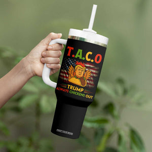 Funny TACO Trump Always Chickens Out Tumbler With Handle American Flag Political Parody TS02 Print Your Wear