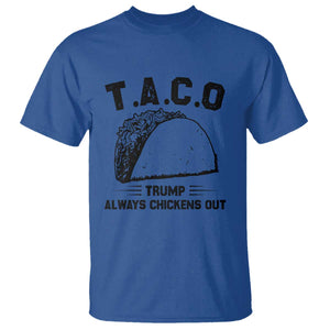 Funny Taco Trump Always Chickens Out T Shirt T.A.C.O TS10 Royal Blue Print Your Wear