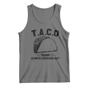Funny Taco Trump Always Chickens Out Tank Top T.A.C.O TS10 Black Heather Print Your Wear