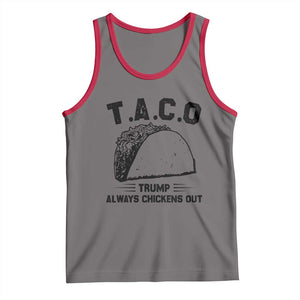 Funny Taco Trump Always Chickens Out Tank Top T.A.C.O TS10 Deep Heather Red Print Your Wear