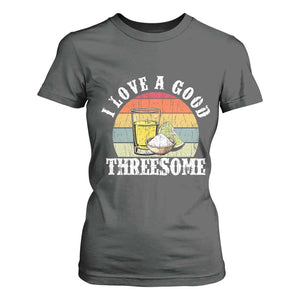 Funny Tequila Lover T Shirt For Women I Love A Good Threesome Cinco de Mayo TS11 Dark Heather Print Your Wear