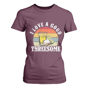 Funny Tequila Lover T Shirt For Women I Love A Good Threesome Cinco de Mayo TS11 Maroon Print Your Wear