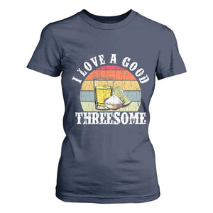 Funny Tequila Lover T Shirt For Women I Love A Good Threesome Cinco de Mayo TS11 Navy Print Your Wear
