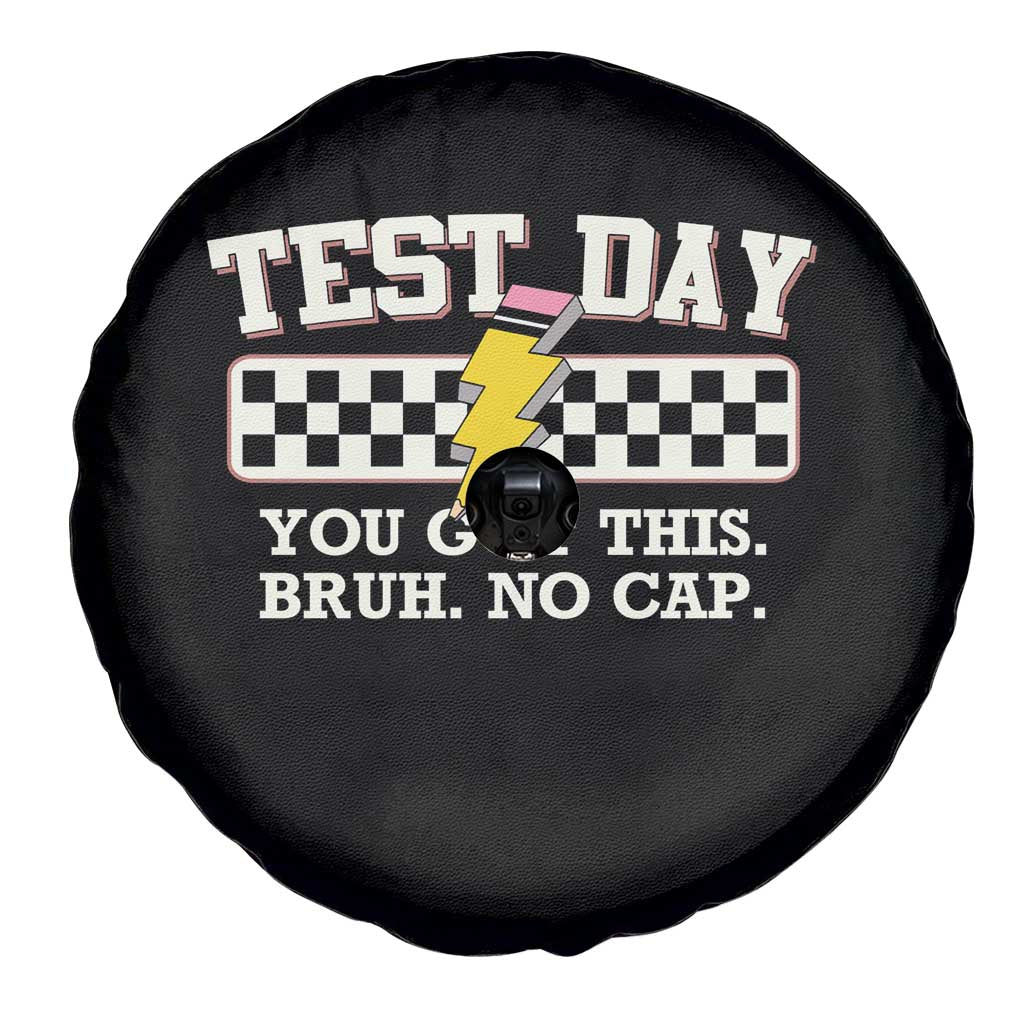 Funny Test Day You Got This Bruh No Cap Spare Tire Cover Teacher Pencil Lightning Bolt TS11 Print Your Wear