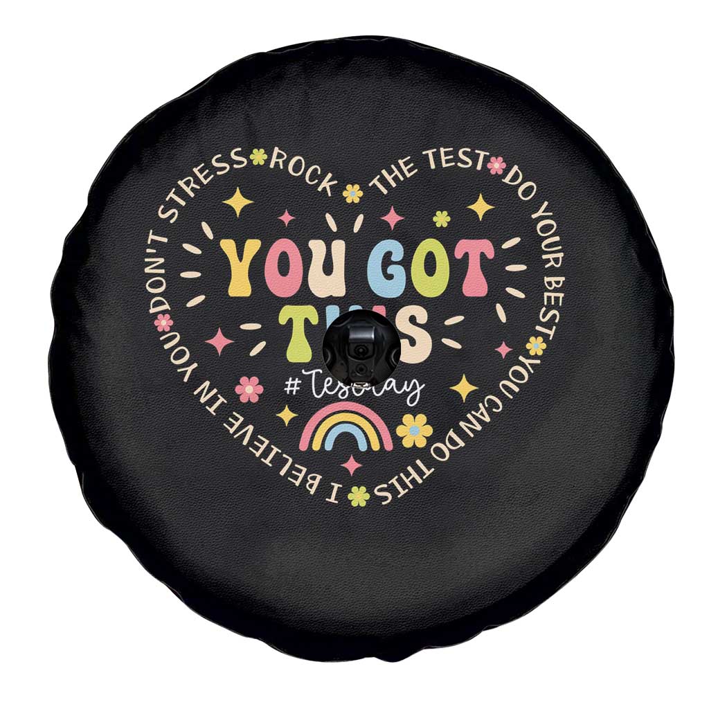 Funny Test Day You Got This Spare Tire Cover Testing Day Rock The Test Do Your Best Heart TS11 Print Your Wear