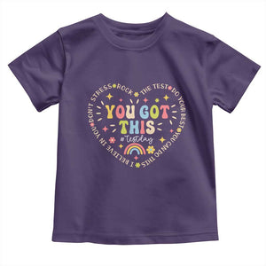 Funny Test Day You Got This Toddler T Shirt Testing Day Rock The Test Do Your Best Heart TS11 Purple Print Your Wear