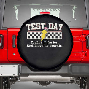 Funny Test Day You'll Eat The Test And Leave No Crumbs Spare Tire Cover Teacher Pencil Lightning Bolt TS11 Black Print Your Wear