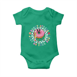 Funny Testing Day Teacher Baby Onesie Donut Stress Just Do Your Best TS11 Irish Green Print Your Wear