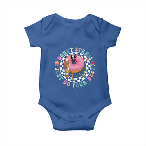 Funny Testing Day Teacher Baby Onesie Donut Stress Just Do Your Best TS11 Royal Blue Print Your Wear