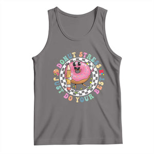 Funny Testing Day Teacher Tank Top Donut Stress Just Do Your Best TS11 Deep Heather Print Your Wear