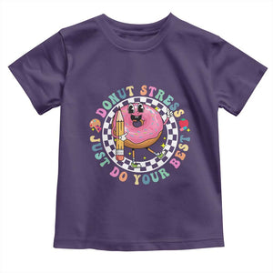 Funny Testing Day Teacher Toddler T Shirt Donut Stress Just Do Your Best TS11 Purple Print Your Wear
