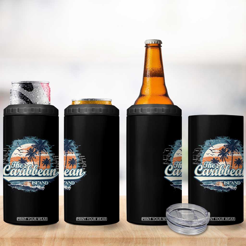 Funny The Caribbean Islands 4 in 1 Can Cooler Tumbler Caribbean Sea Tour Summer Vacation TS11 Print Your Wear