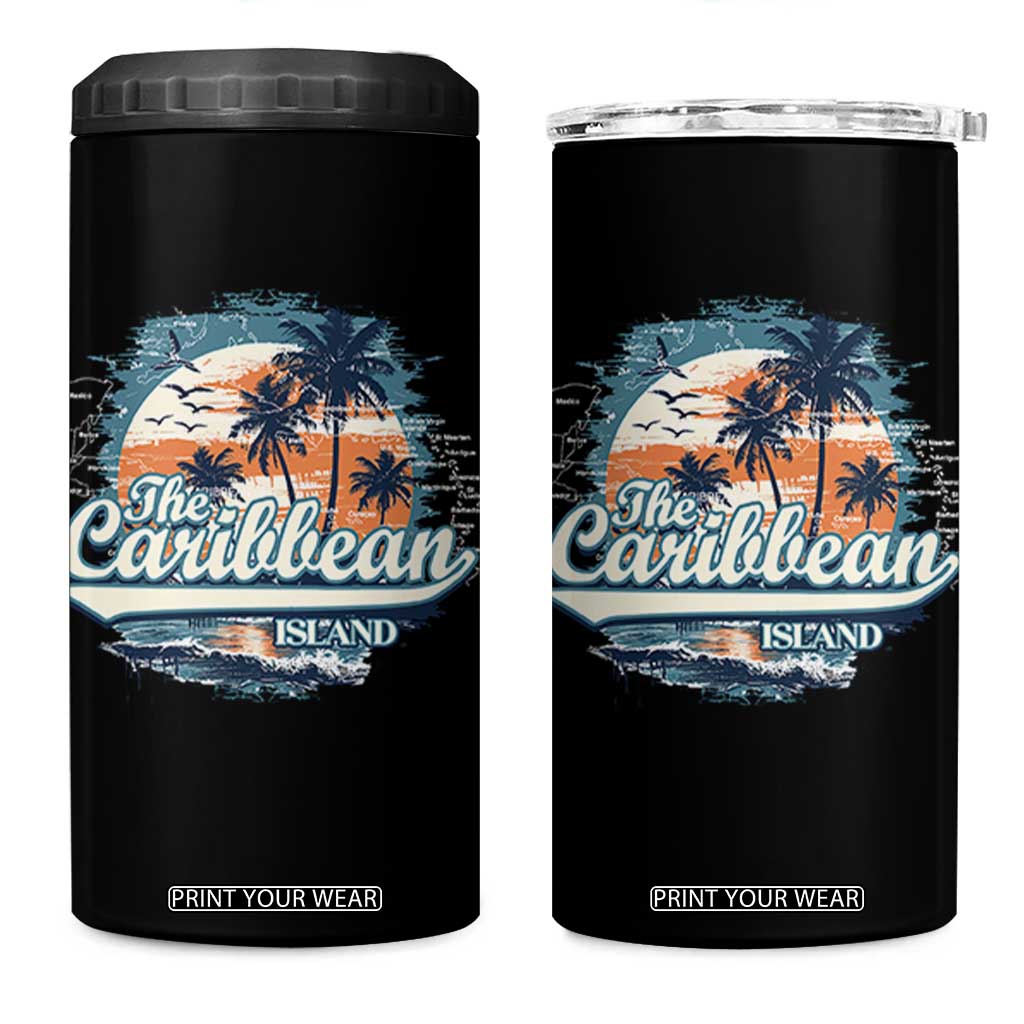 Funny The Caribbean Islands 4 in 1 Can Cooler Tumbler Caribbean Sea Tour Summer Vacation TS11 One Size: 16 oz Black Print Your Wear