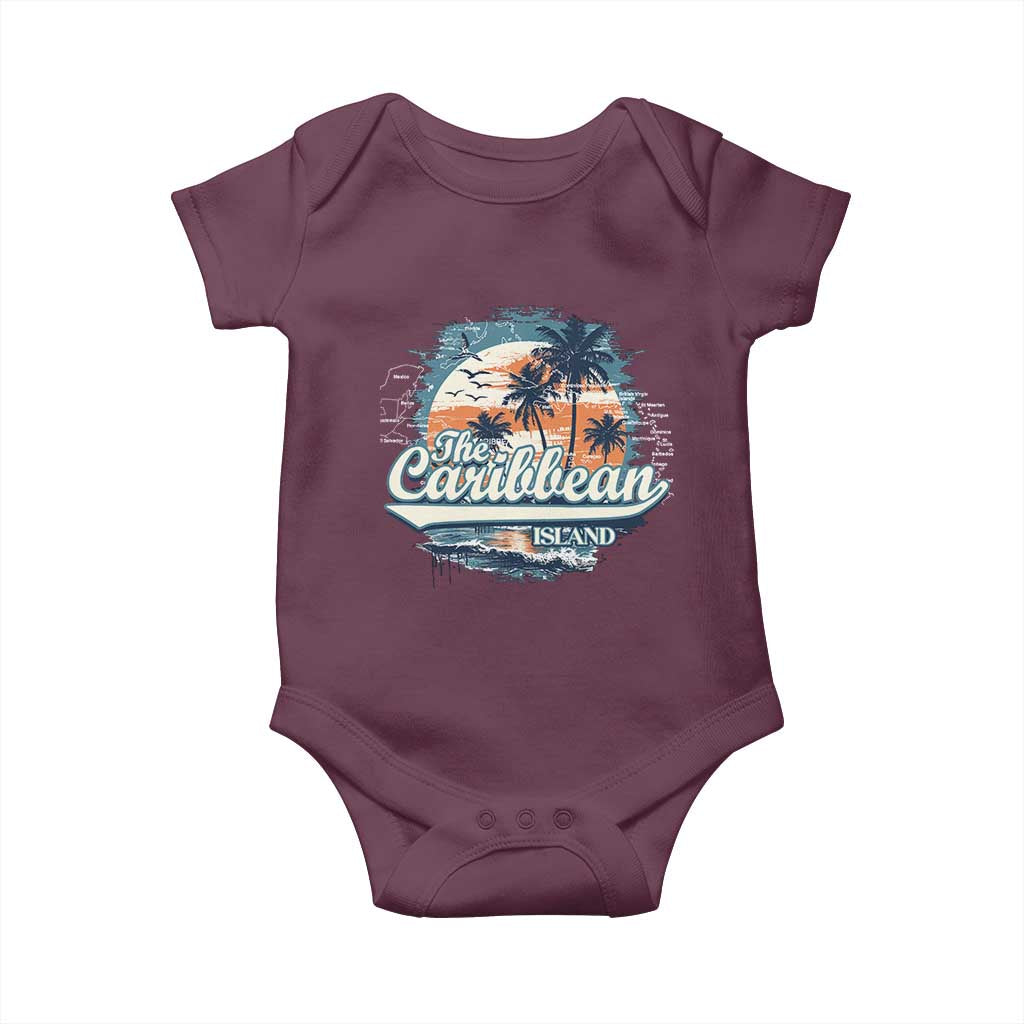 Funny The Caribbean Islands Baby Onesie Caribbean Sea Tour Summer Vacation TS11 Maroon Print Your Wear