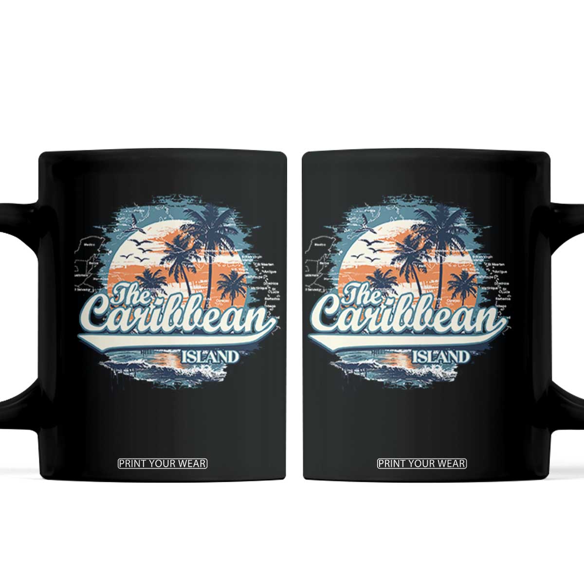 Funny The Caribbean Islands Coffee Mug Caribbean Sea Tour Summer Vacation TS11 Black Print Your Wear
