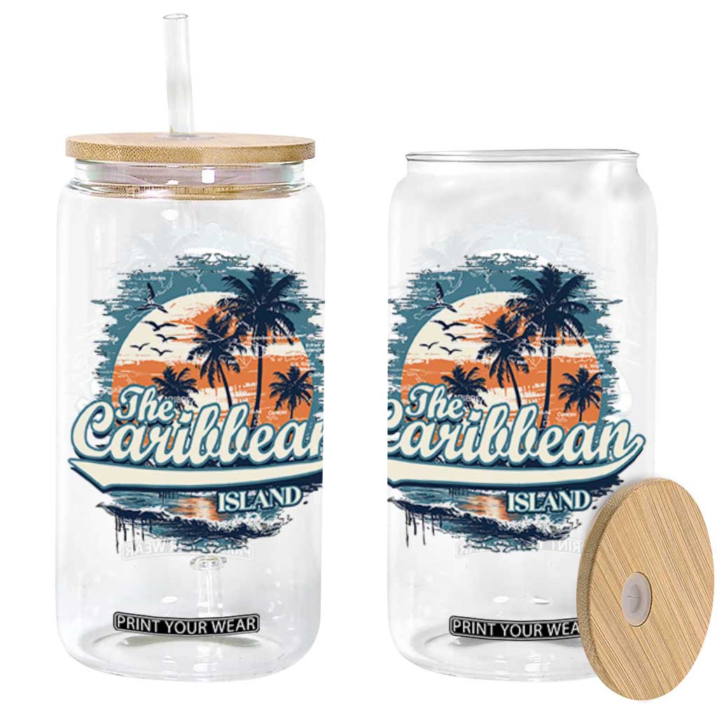 Funny The Caribbean Islands Glass Can Caribbean Sea Tour Summer Vacation TS11 Black Print Your Wear
