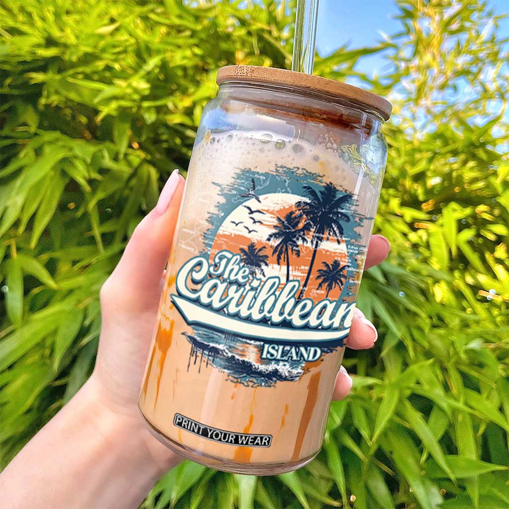 Funny The Caribbean Islands Glass Can Caribbean Sea Tour Summer Vacation TS11 Print Your Wear