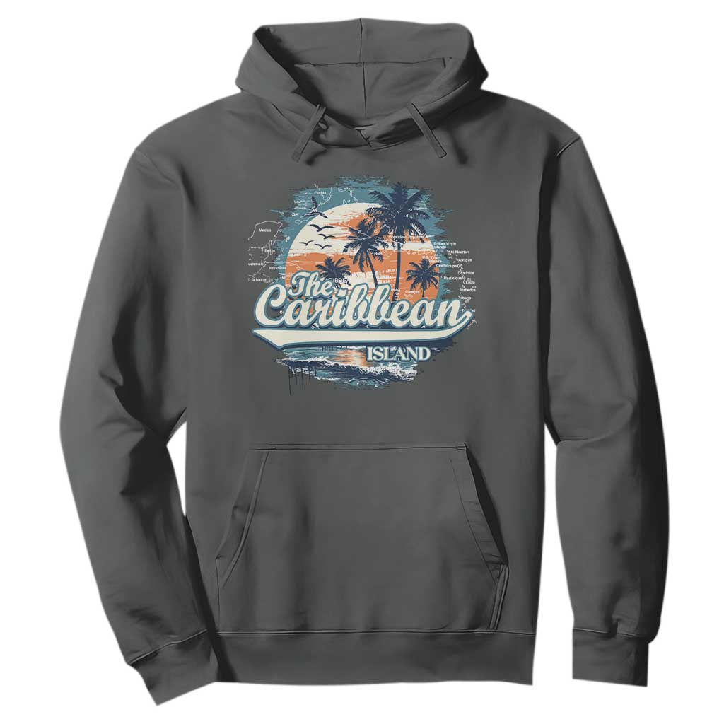Funny The Caribbean Islands Hoodie Caribbean Sea Tour Summer Vacation TS11 Dark Heather Print Your Wear