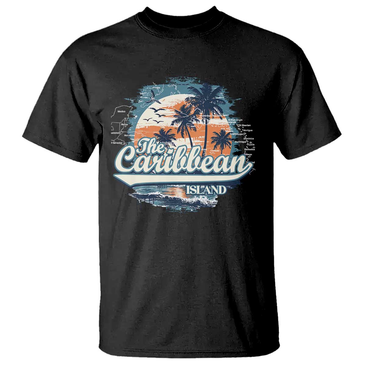 Funny The Caribbean Islands T Shirt Caribbean Sea Tour Summer Vacation TS11 Black Print Your Wear