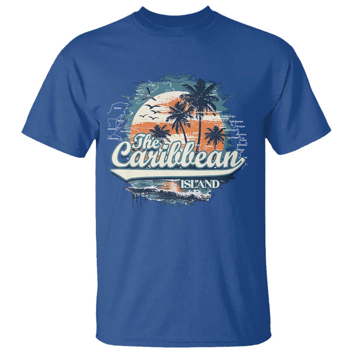 Funny The Caribbean Islands T Shirt Caribbean Sea Tour Summer Vacation TS11 Royal Blue Print Your Wear