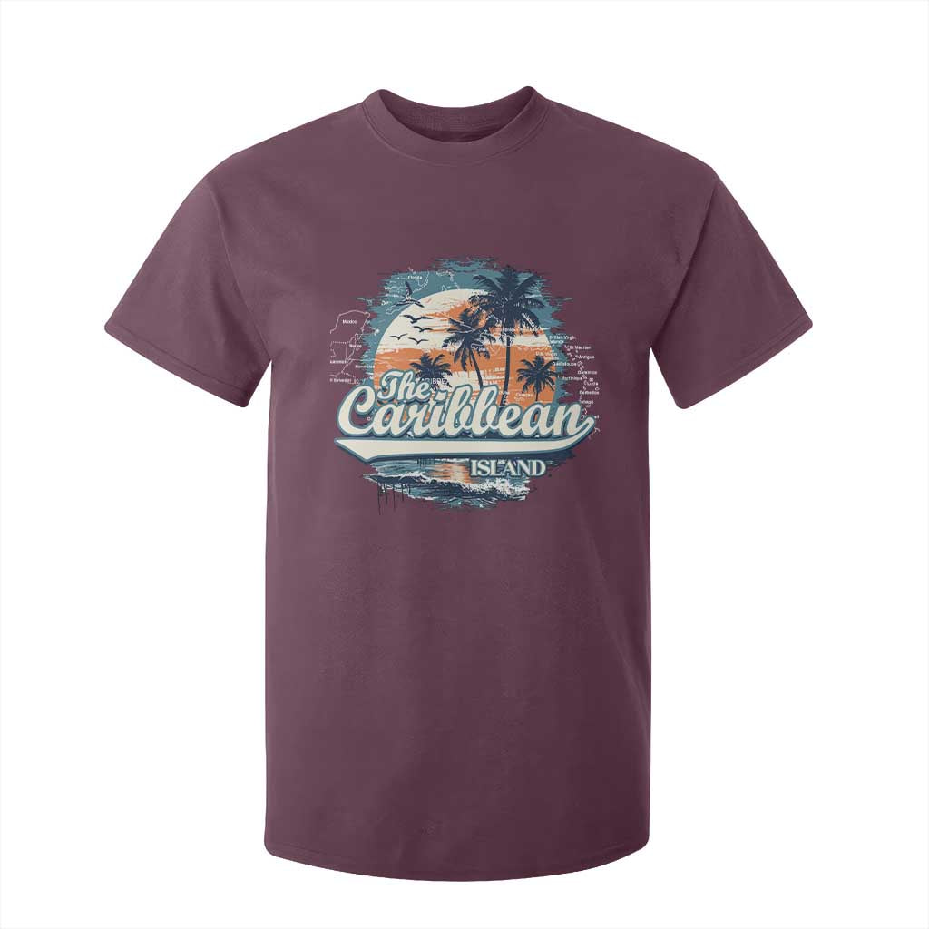 Funny The Caribbean Islands T Shirt For Kid Caribbean Sea Tour Summer Vacation TS11 Maroon Print Your Wear