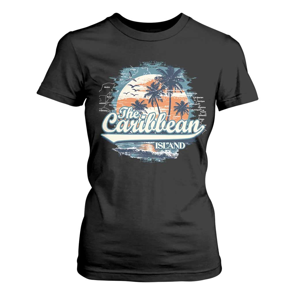 Funny The Caribbean Islands T Shirt For Women Caribbean Sea Tour Summer Vacation TS11 Black Print Your Wear