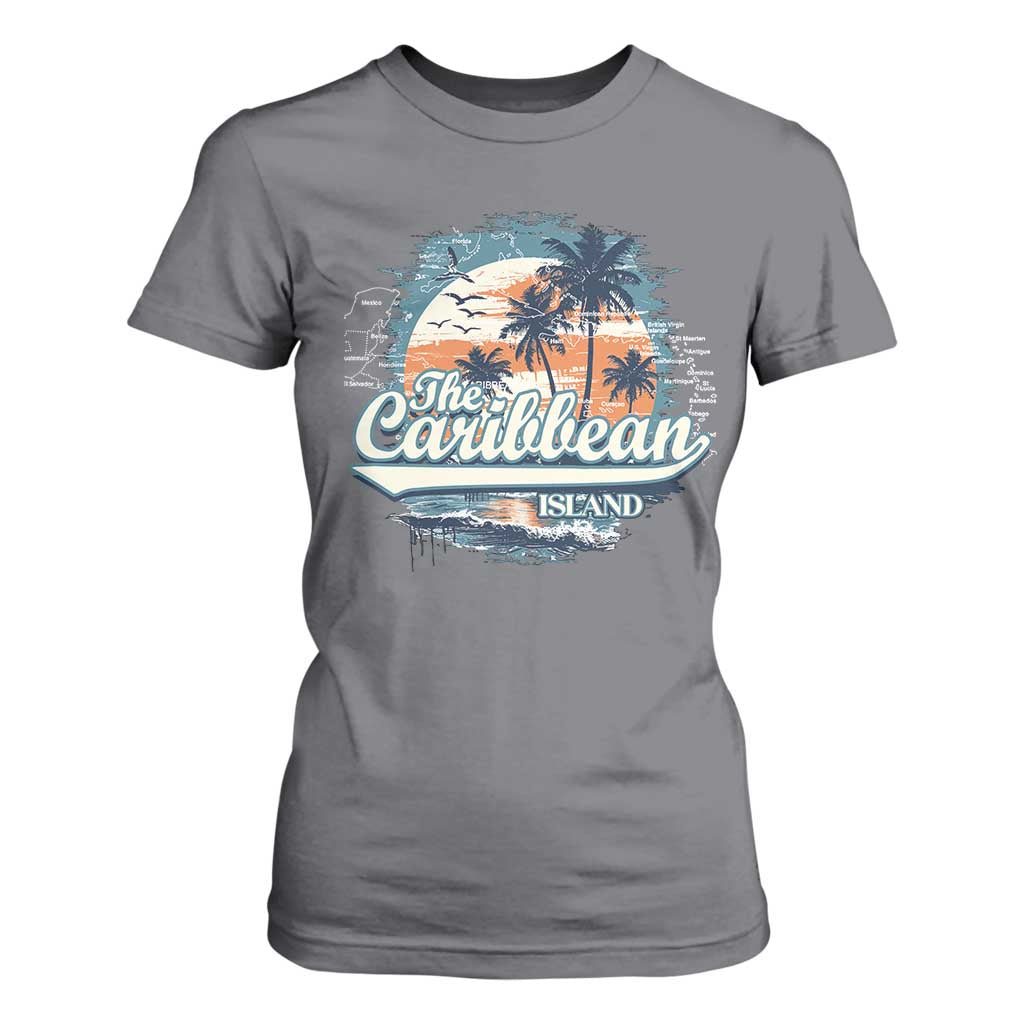 Funny The Caribbean Islands T Shirt For Women Caribbean Sea Tour Summer Vacation TS11 Charcoal Print Your Wear