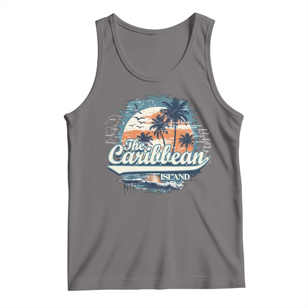 Funny The Caribbean Islands Tank Top Caribbean Sea Tour Summer Vacation TS11 Deep Heather Print Your Wear