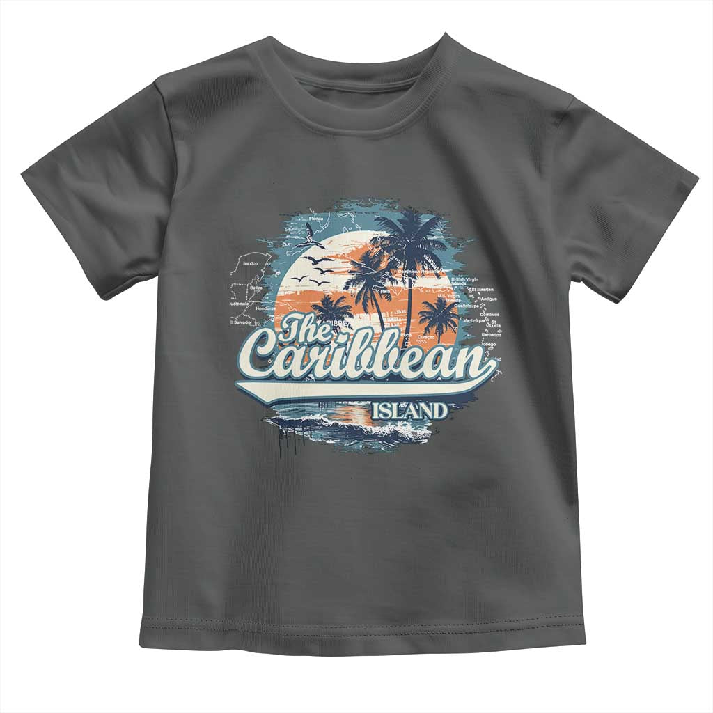 Funny The Caribbean Islands Toddler T Shirt Caribbean Sea Tour Summer Vacation TS11 Dark Heather Print Your Wear