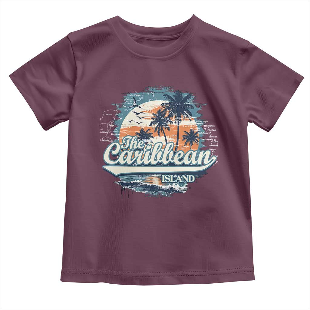 Funny The Caribbean Islands Toddler T Shirt Caribbean Sea Tour Summer Vacation TS11 Maroon Print Your Wear