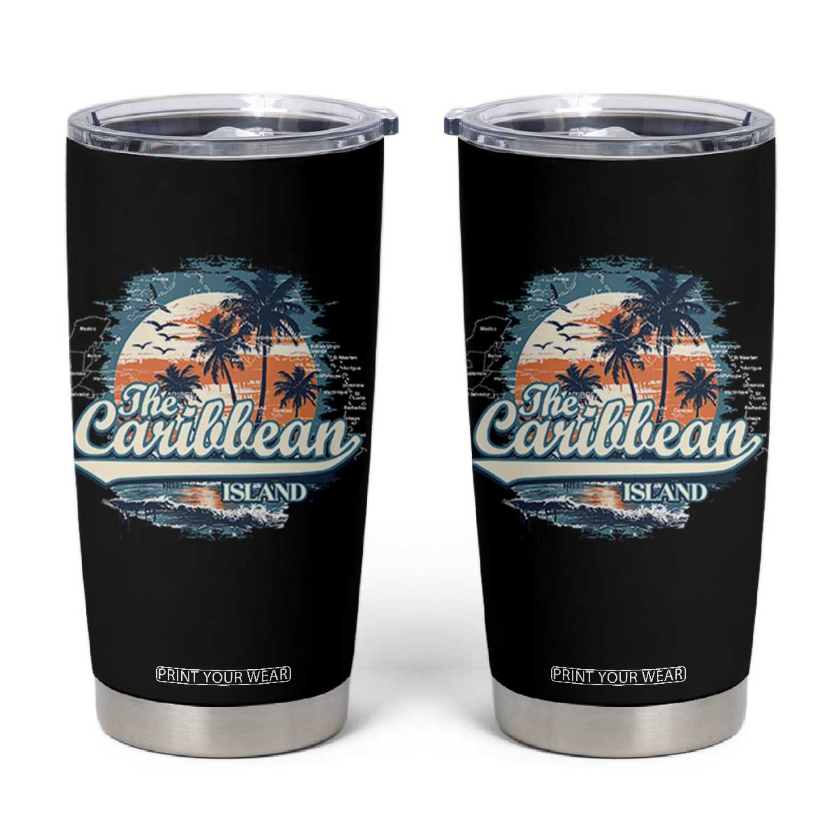 Funny The Caribbean Islands Tumbler Cup Caribbean Sea Tour Summer Vacation TS11 Black Print Your Wear